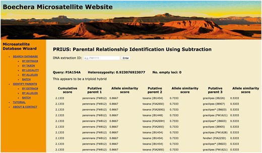 Screen shot of entry page for the BMW listing basic functions (left banner) and showing the result of a PRIUS search on Extrac# PJA154a.