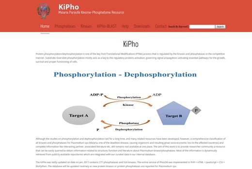 KiPho web-based GUI interface. The database may be queried in different ways.