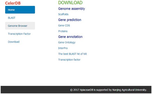 Interface of Download on CeleryDB.