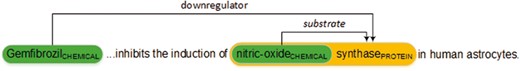 Chemical–protein annotation example.