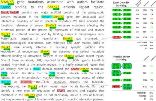 Visualization of decisions made by the final system on article with PMID 23897824.