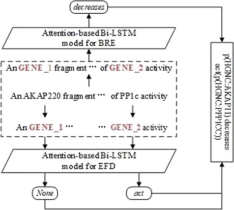 An example of the BEL statement extraction workflow.