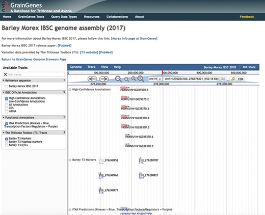 A view from the Barley Morex genome browser.