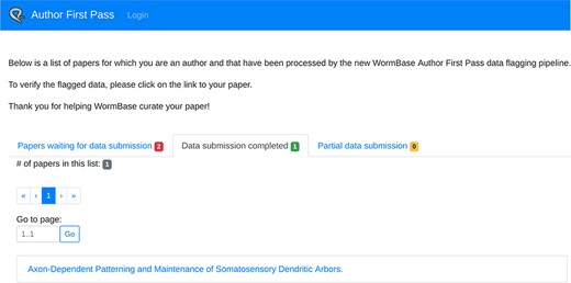 ‘My AFP papers’ page. The authors can retrieve links to the AFP feedback form for their papers through the interface presented in this page.