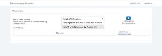 Search/create a character function of Measurement Recorder.