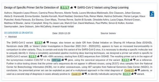 Screenshot of a single document with the feedback mode enabled (thumbs up/down).