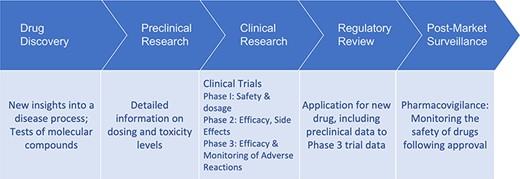 Schematic of the drug discovery and development process.