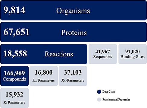 Data overview of the KinMod database.