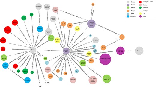 Subgraph of the plague knowledge graph.