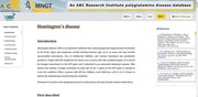 Top of the Huntington’s Disease page, presenting all the additional feature...