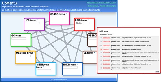 Alt text: CoMentG main interface with the input form