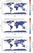 Global distribution of bacterial pathogens. For each panel, the world map d...