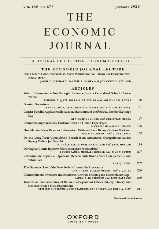 Volume 136 Issue 673 | The Economic Journal | Oxford Academic