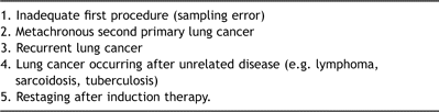 Indications for second or repeat mediastinoscopy