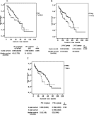 Survival curves, 4-year/5-year survivals and median survival rates of the patients (A) with/without VPI. Five-year survival rates for VPI+ and VPI− groups were 0.584 (0.056) and 0.729 (0.054) respectively (p = 0.036). Median survival rates for VPI+ and VPI− groups were 46 (15.795) and 51 (4.814) months respectively. (B) With/without LVI, 5-year survival rates for LVI+ and LVI− groups were 0.320 (0.090) and 0.761 (0.042) respectively (p = 0.049). Median survival rates for LVI+ and LVI− groups were 33 (10.002) and 56 (8.394) months respectively. (C) With/without PNI, 4-year survival rates for PNI+ and PNI− groups were 0.36 (0.092) and 0.796 (0.036) respectively (p = 0.153). Median survival rates for PNI+ and PNI− groups were 33 (3.316) and 53 (5.648) months respectively. We could not show 5-year survival rate for PNI+ group because none of the patients with PNI lived 5 years long.