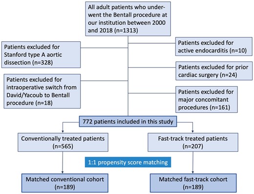 CONSORT diagram of patient in- and exclusion.