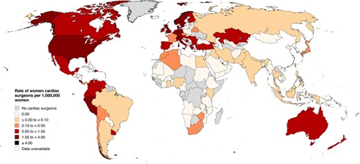 Gender concordance rates by country. Female population data were extracted from the 2022 World Bank Census.