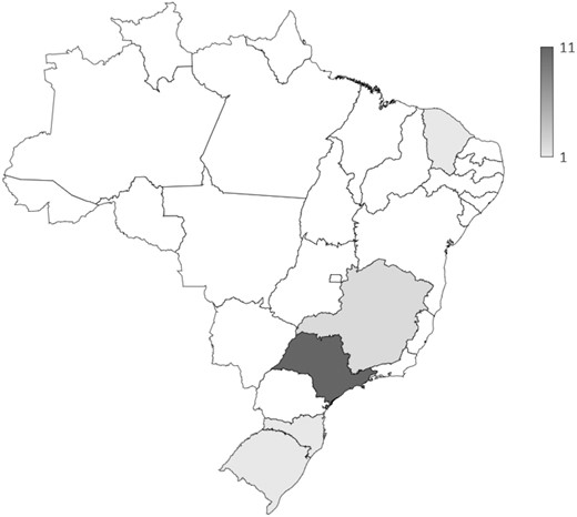 Educational trajectory of textbook authors by Brazilian federal state