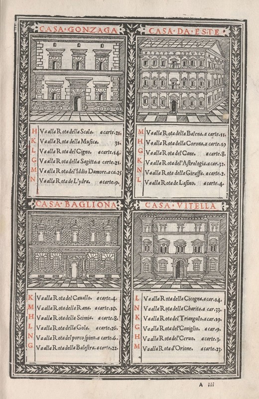 Fanti, Triompho di Fortuna: selection of Case (Houses; sig.a3r)