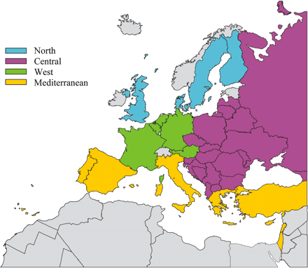 Figure 1 Countries participating in the EHS of stable angina.