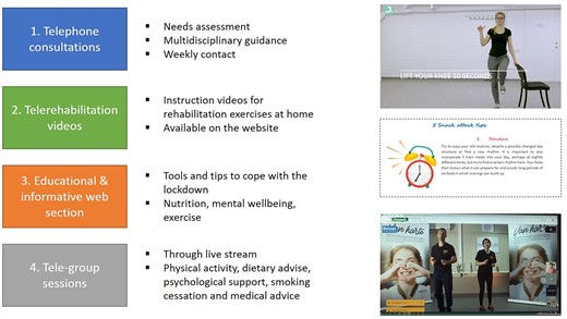 Overview of differentmeasures taken by ReGo to provide telerehabilitation.