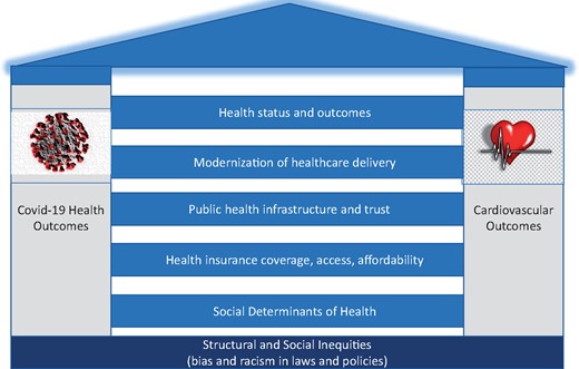 Social and structural determinants of health outcomes from Covid-19 and cardiovascular disease.