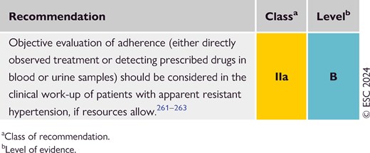Recommendations for assessing adherence and persistence with treatment (see Evidence Table 16)
