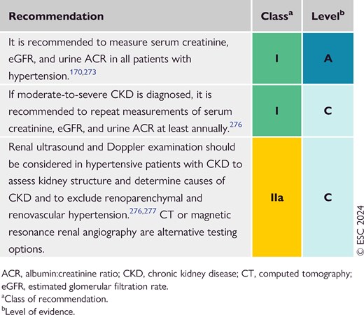 Recommendations for assessing renal hypertension-mediated organ damage