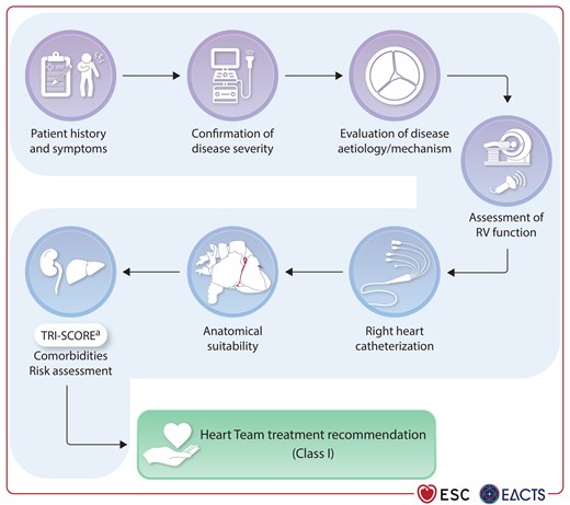 Stepwise evaluation of patients with tricuspid regurgitation.