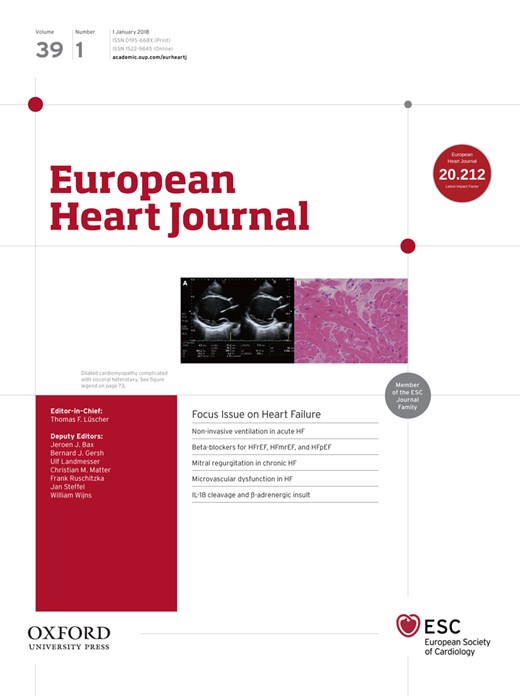 European Heart Journal Cover Image for Volume 39, Issue 1