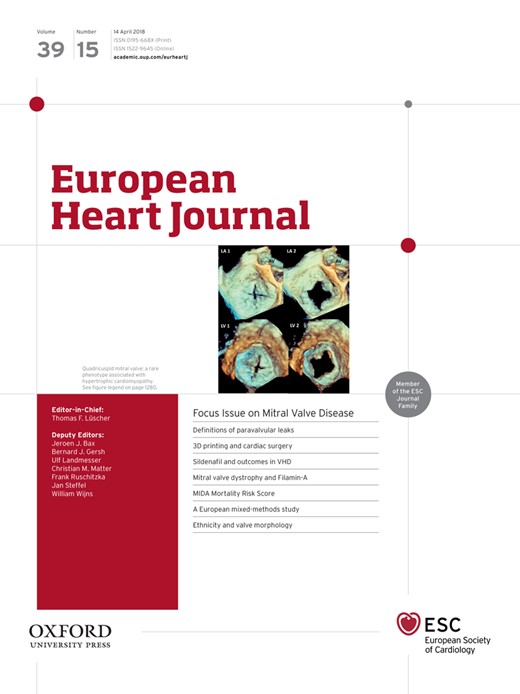 European Heart Journal Cover Image for Volume 39, Issue 15