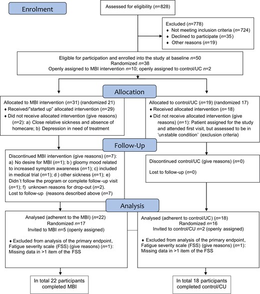 Flow diagram showing patient recruitment, dropouts and flow through the study