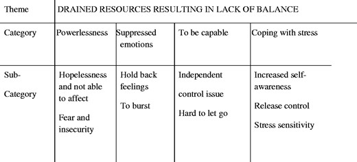 The results from the qualitative interviews presented as Theme, Categories and Sub-Categories.