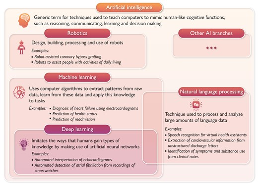 Visual representation of the branches of AI