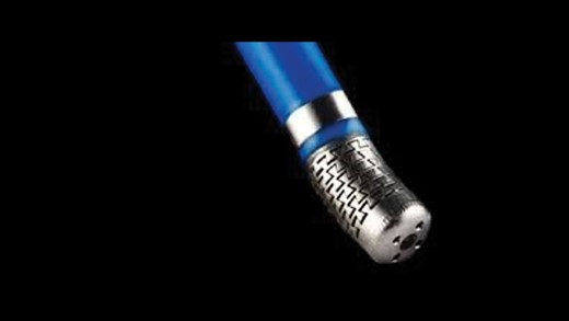 Specific design of the distal tip of the Cool Flex catheter (Saint-Jude Medical) with a fully-irrigated and flexible electrode.