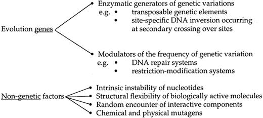Evolution genes and non-genetic factors contribute to the generation of genetic variations.