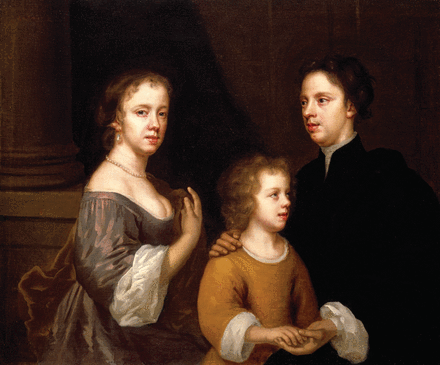 Self-portrait of Mary Beale with her husband Charles and son Bartholomew, c. 1660; oil on canvas; Geffreye Museum, London.