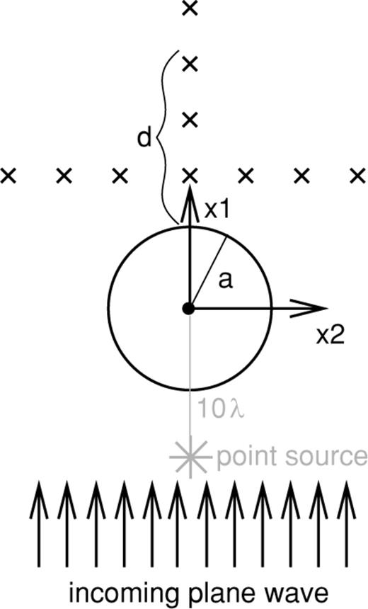 Numerical setup for acoustic experiments.