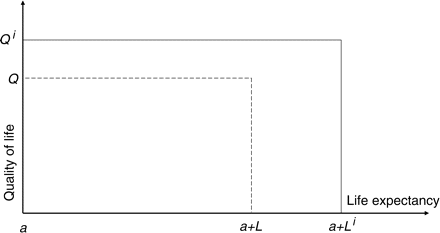 Health profiles with constant quality of life. Note: Health profiles ...