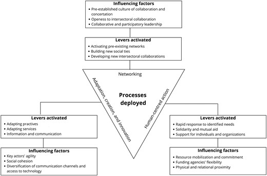 Processes deployed, levers activated and influencing factors associated with intersectoral collaboration and actions in favour of equity.