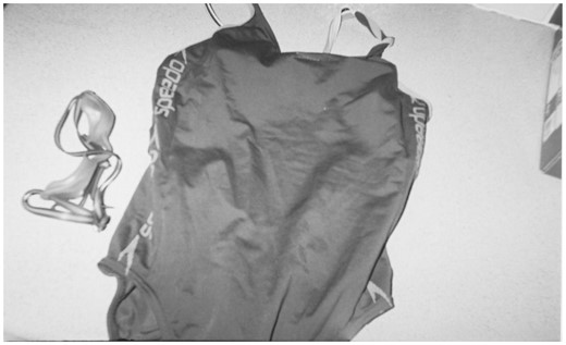 Disposable camera photo of swimming kit (School D, S2 girl).