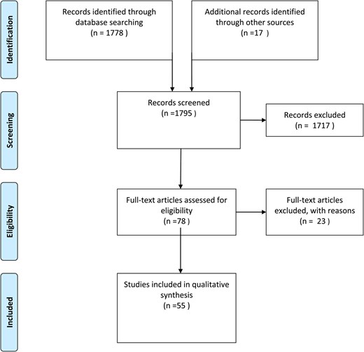 Selection process of publications for a systematic review of surrogacy.