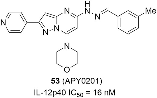 IL-12/23 production inhibitors for potential IBD therapies.