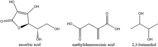 Exemplary fermentation products (ChemDraw).