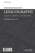 International Journal of Lexicography Cover Image