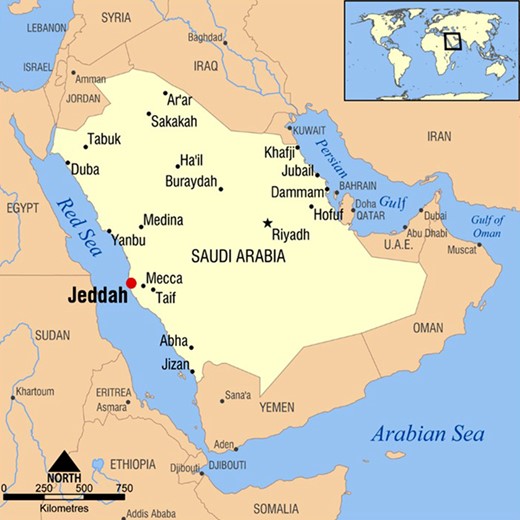 Jeddah geographic location.
