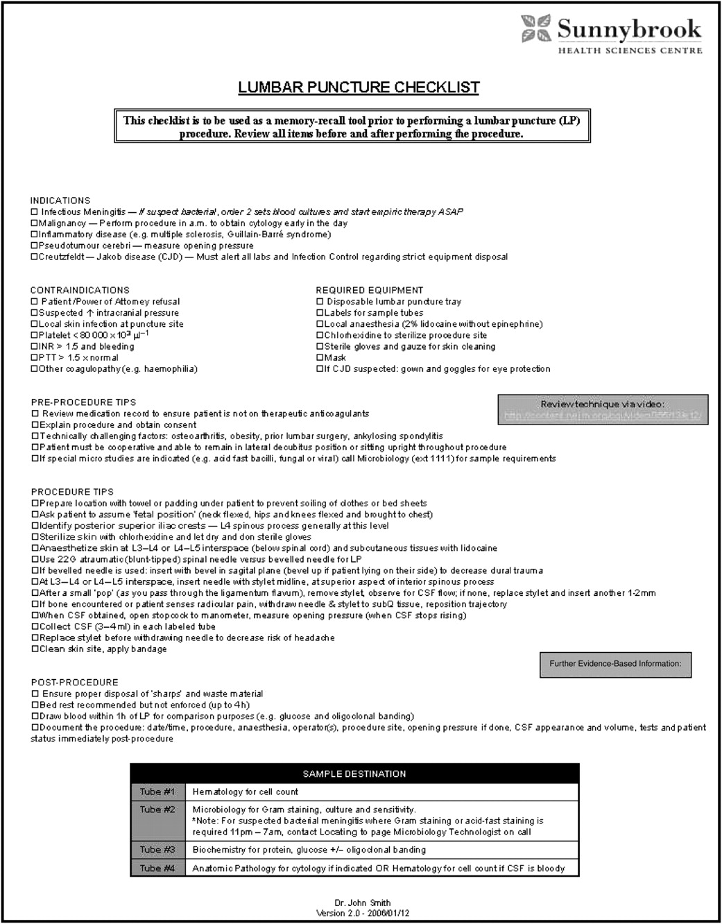 development of medical checklists for improved quality of patient