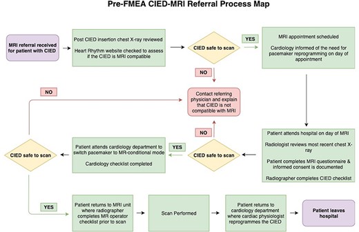 Pre-FMEA process map.