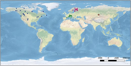 The map of sampling localities.
