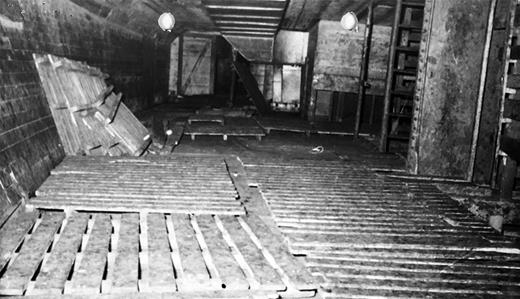 This photo shows the Mercurio's spare below deck. Fitted out to carry cargo such as bananas, the ship was not meant for passenger transport. Courtesy National Archives, 56364/43.36 pt1, Boatlift 2, Entry 9, Rg 85, Records of the Immigration and Naturalization Service.